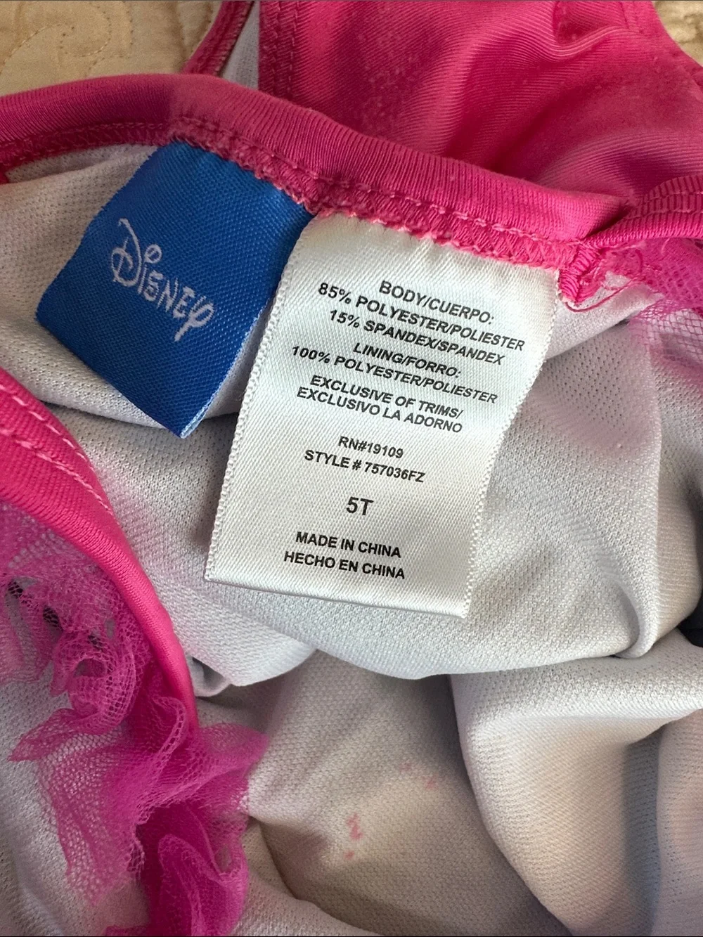 Disney Pink and Blue Frozen Character One-Piece Swim